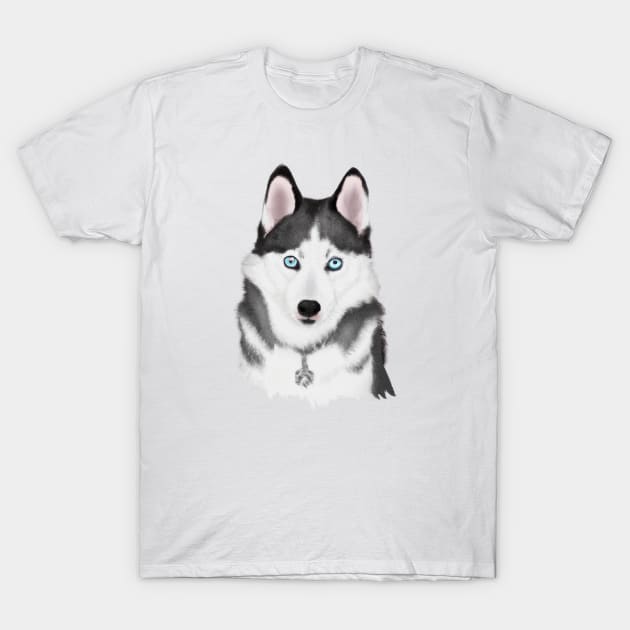 Cute Husky Drawing T-Shirt by Play Zoo